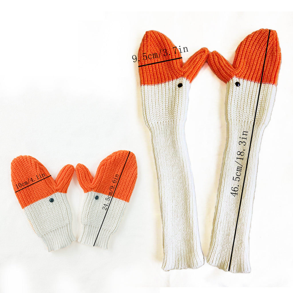 Full Finger Gloves Knitted Wool Mittens