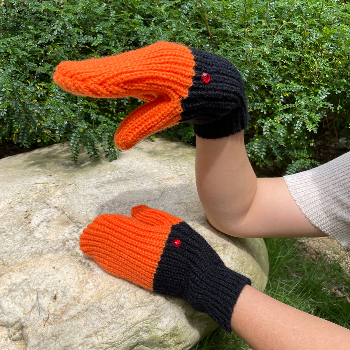 Full Finger Gloves Knitted Wool Mittens