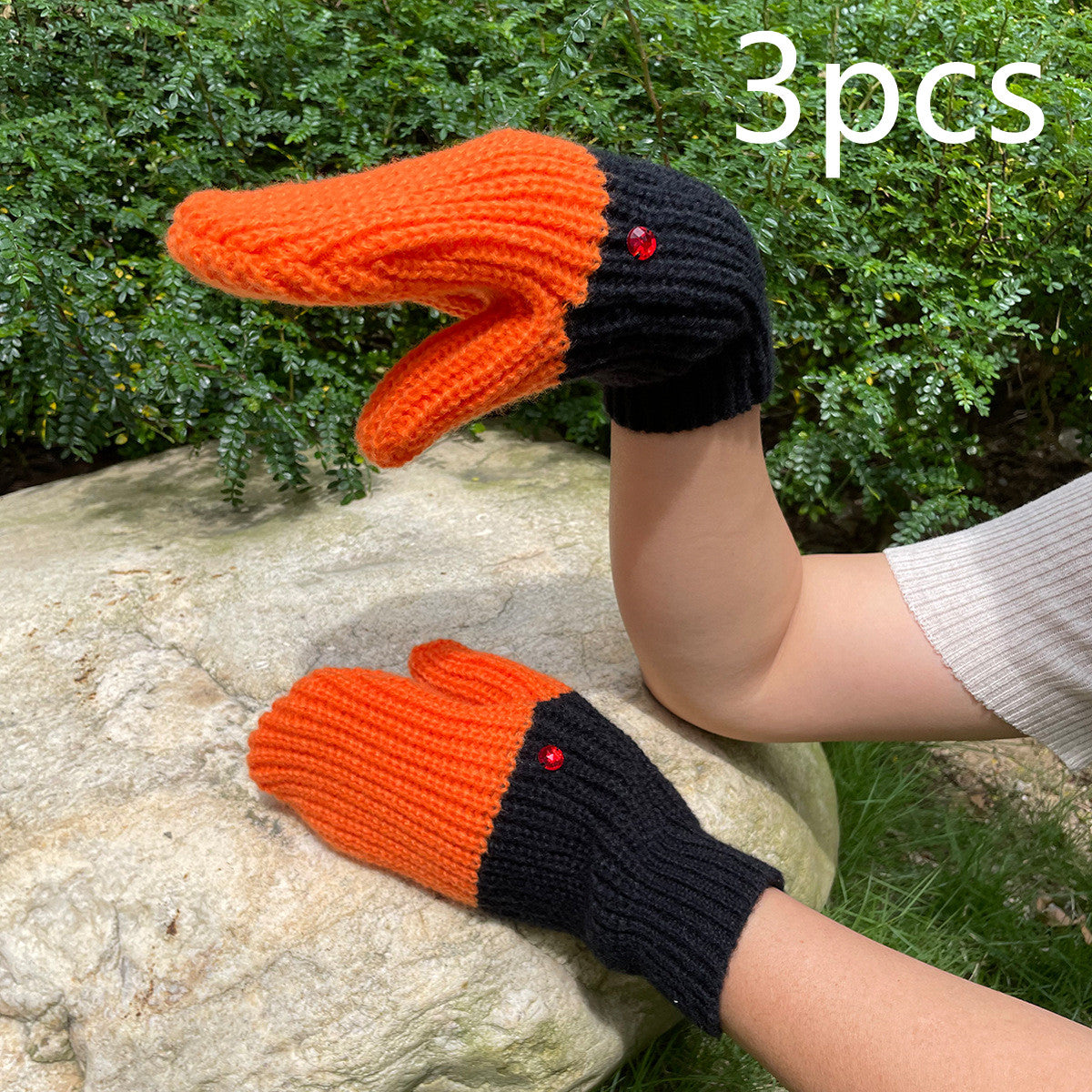 Full Finger Gloves Knitted Wool Mittens